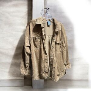 Matty M Tan Corduroy Button-Up Shacket